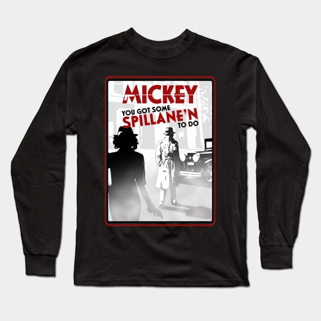 Mickey Spillane Long Sleeve T-Shirt by Design_451